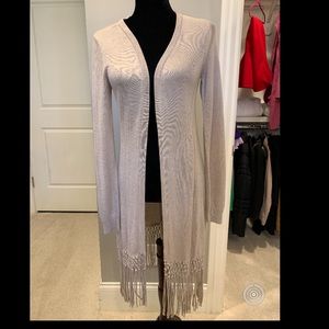 Knit Cardigan with Fringe detail